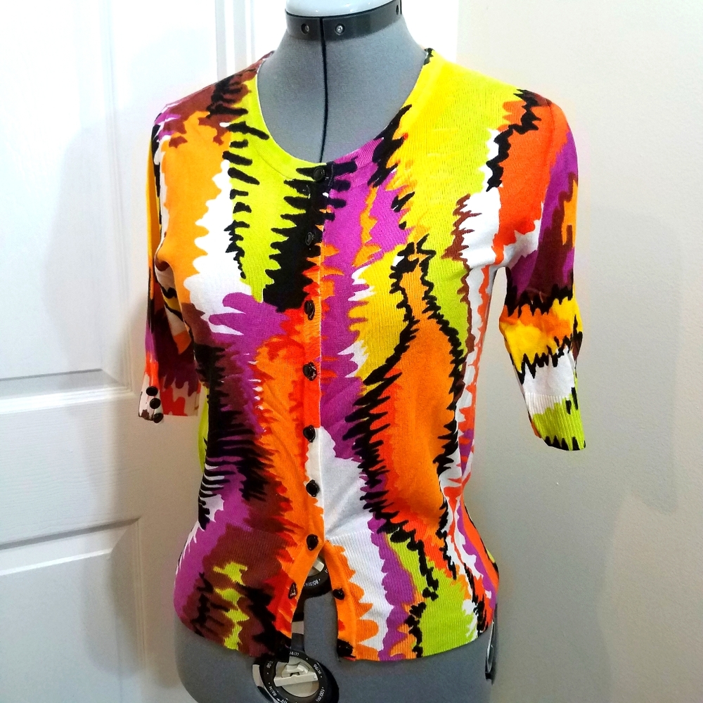 Audrey and Grace fun bright colored cardigan S